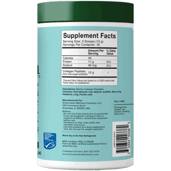 Great Lakes Wellness – Marine Collagen Peptides 227g - Image 2